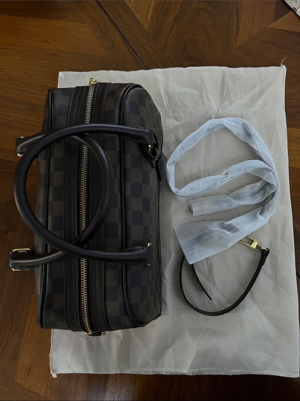 Chic Brown Damier Crossbody Top Handle Satchel Doctor Handbag! - Picture 5 of 7